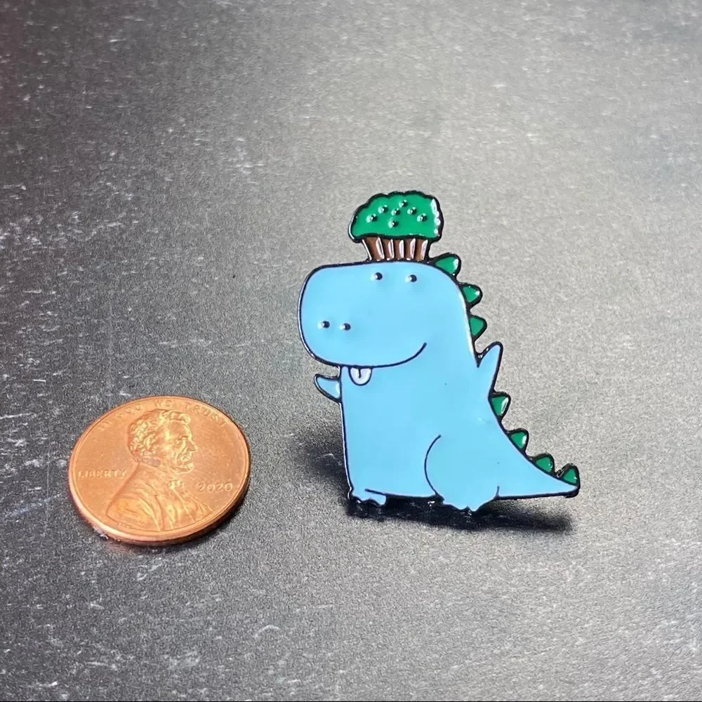 Eco Happy T-Rex Dino Enamel Pin/ Brooch Lapel